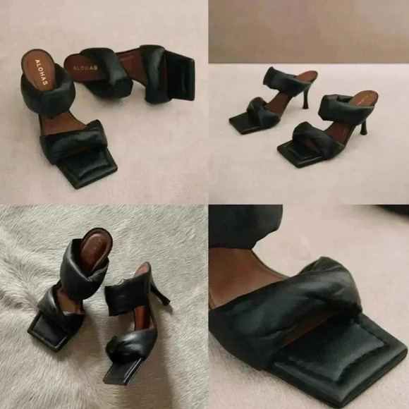 Free People Alohas Twist Strap Mule Sandals Black Size 38 NWOT $190 - Picture 16 of 16